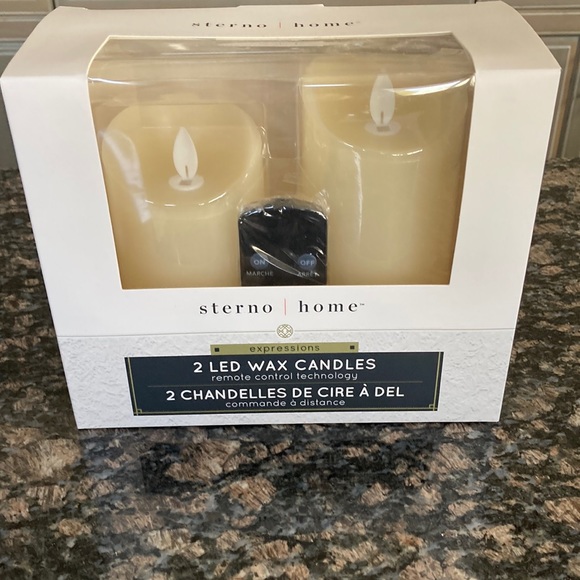 sterno home Accents Sterni Home 2 Led Wax Pillar Candles W Remote